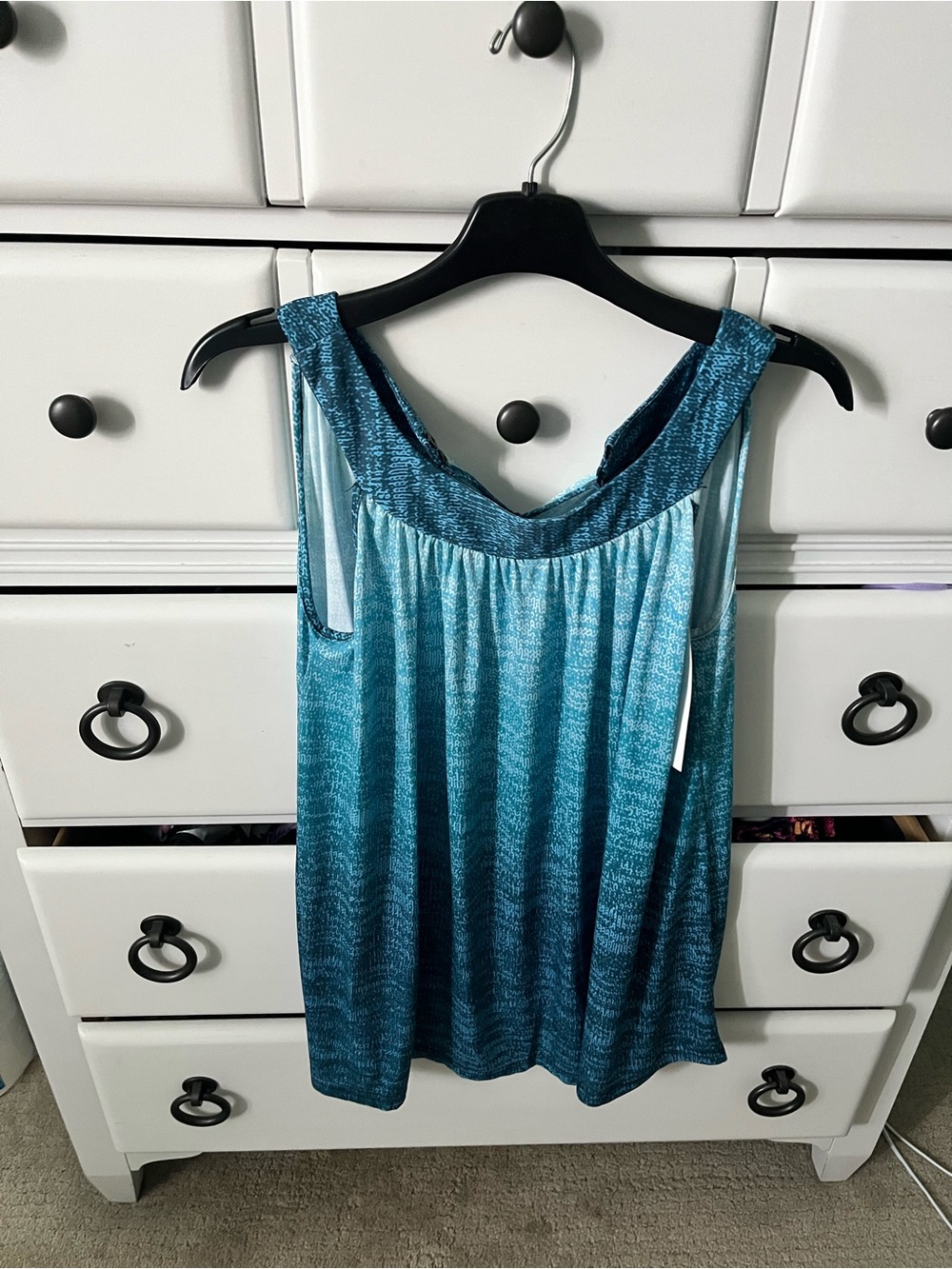 Lily Teal to Deep Teal Ombre Tank Top